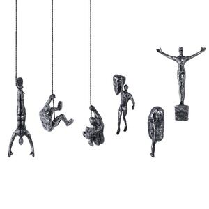 Set Of 6 Climbing Men Wall Art Decor Sculpture,nordic Modern Simplicity🦒